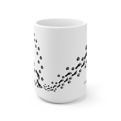 Taza de Cerámica con Huella y Pata - 'Caminando Juntos' Taza de Café para Amantes de las Mascotas