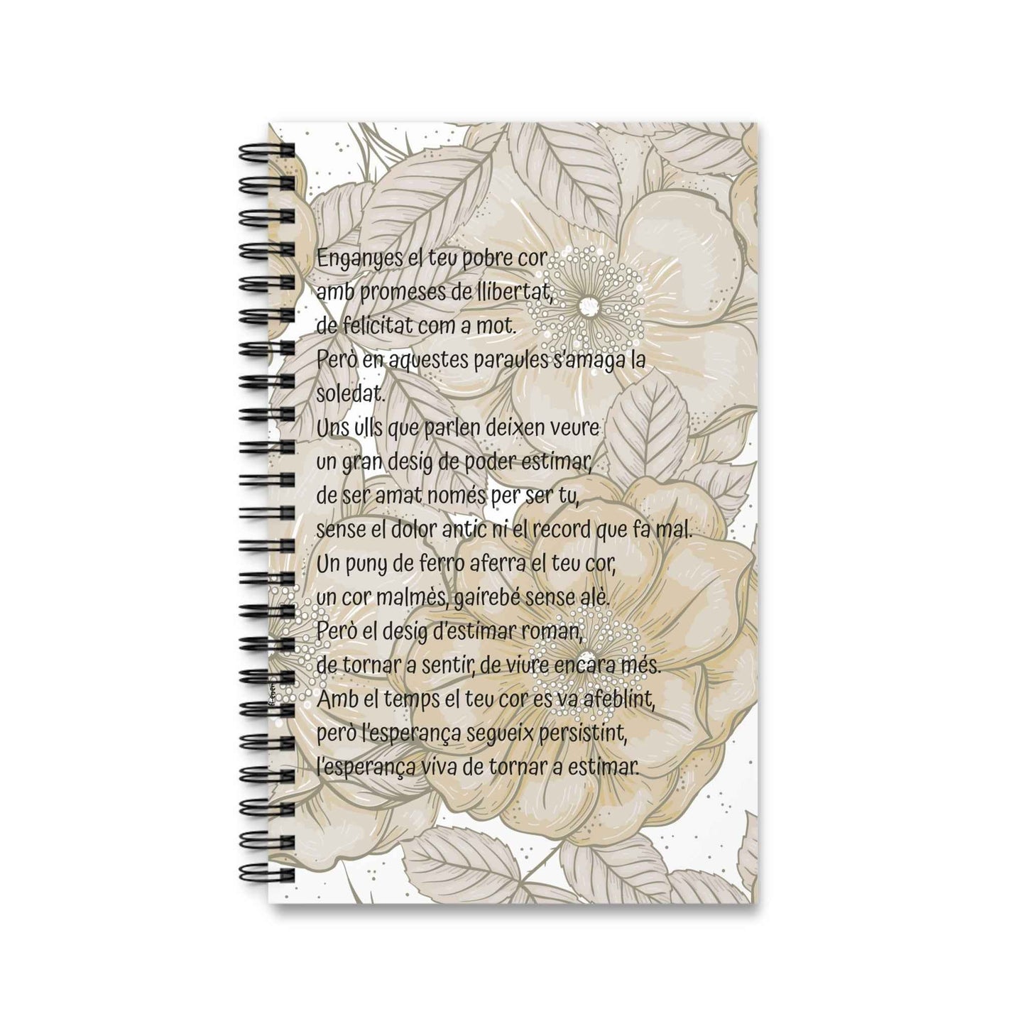 Libreta espiral - Poema de Amor y Esperanza - Poesía Intensa - Catala