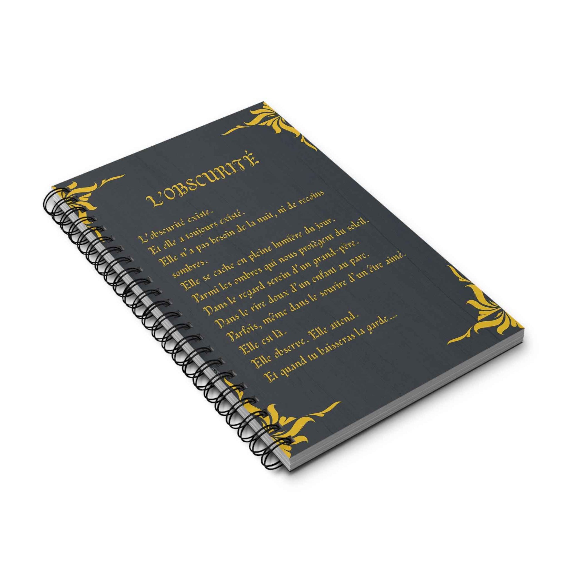 Libreta espiral  - The Darkness - Poesía Intensa - French