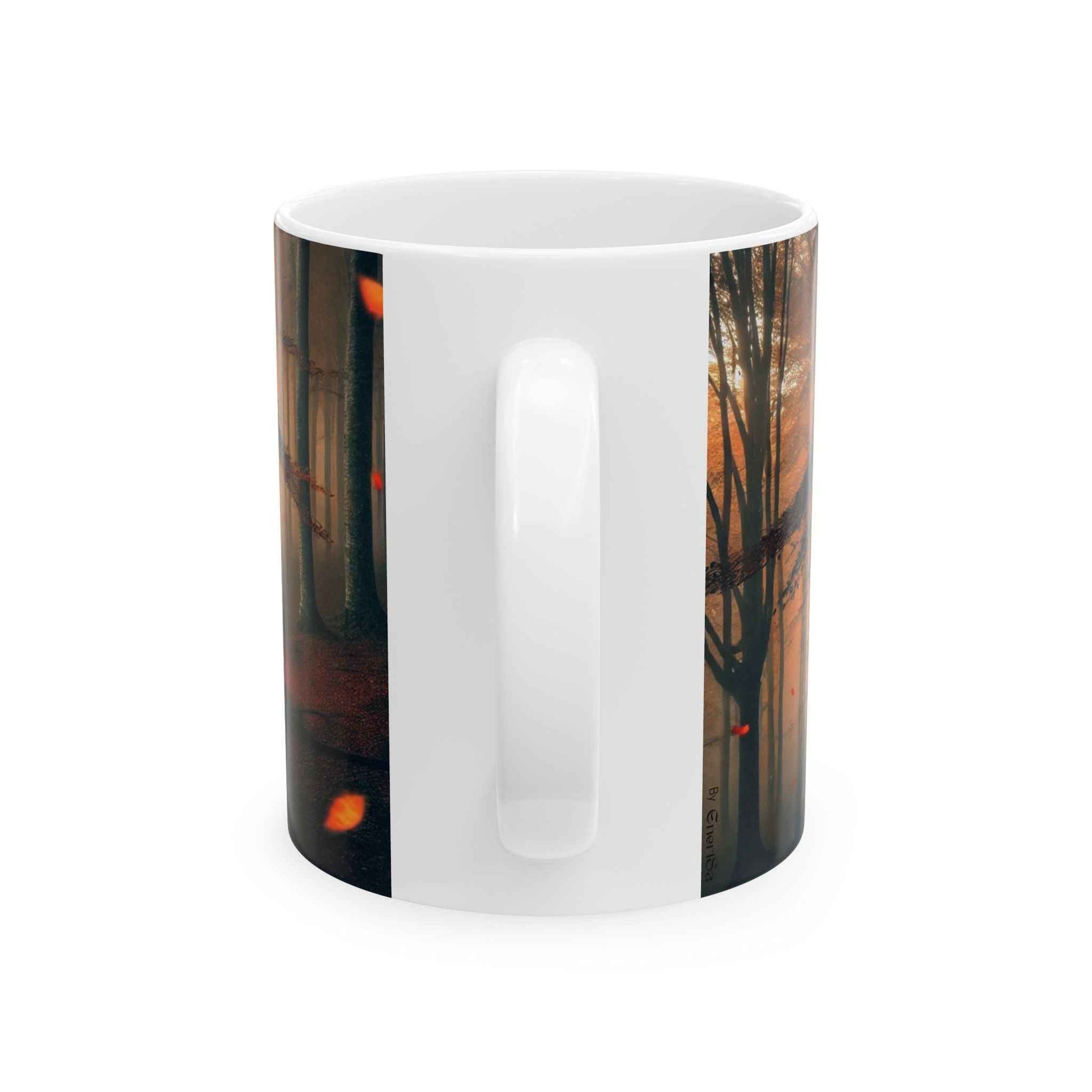 Espectacular bosque otoñal, en una taza ideal para los amantes de la naturaleza.