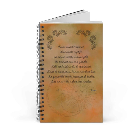Libreta espiral - 'Dos mundos' Poesía Portada - French