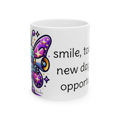 Taza Cerámica - Divertida mariposa - Mensaje positivo - Smile Collection - By EneriSa