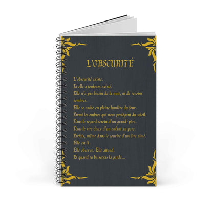 Libreta espiral  - The Darkness - Poesía Intensa - French