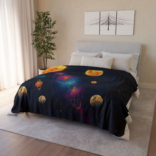 Manta de Forro Polar Shepard - Diseño Cósmico - Alivia el Frío - Ropa