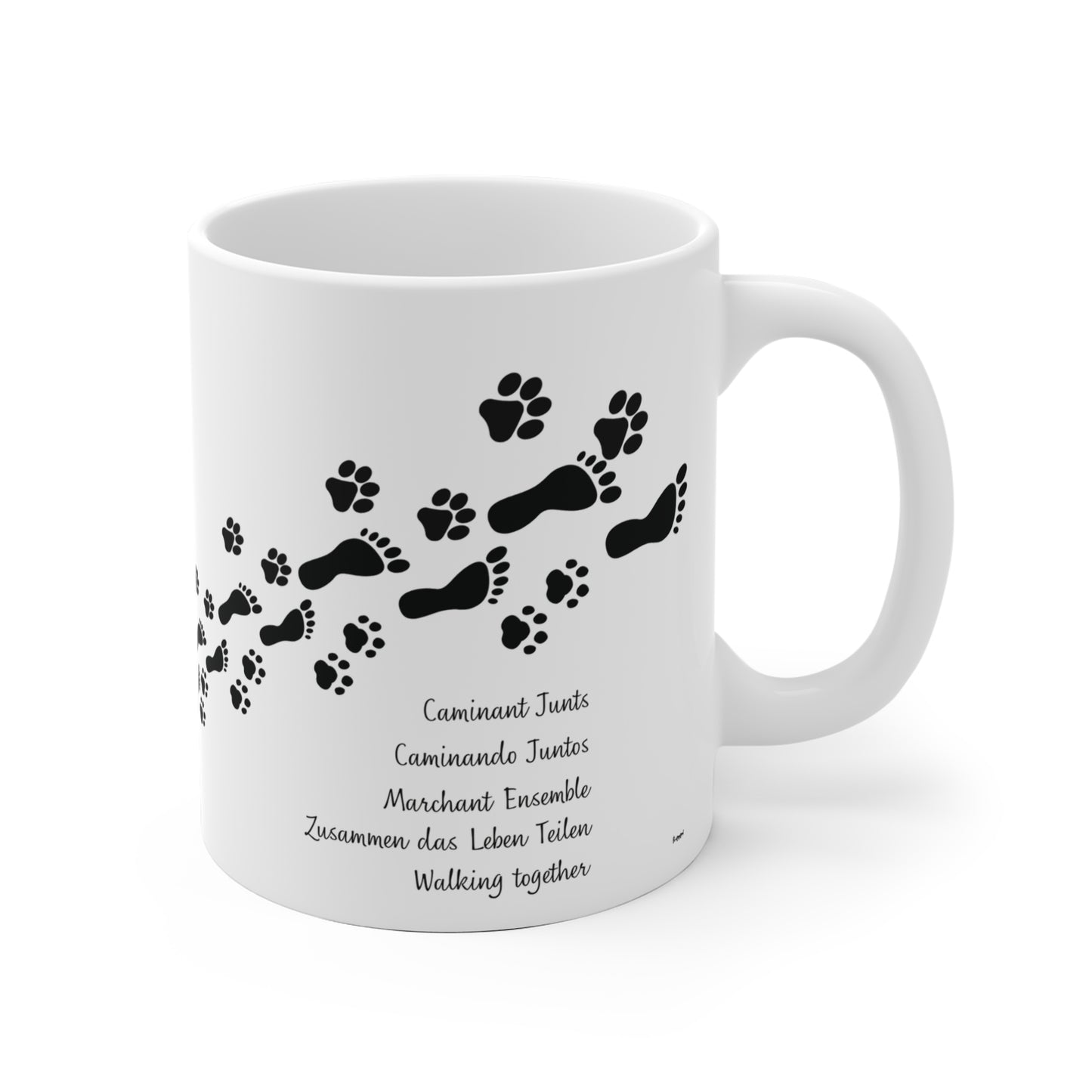 Taza de Cerámica con Huella y Pata - 'Caminando Juntos' Taza de Café para Amantes de las Mascotas