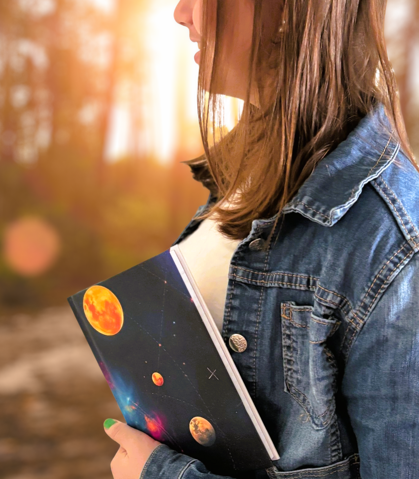 Diario en tapa dura mate - Diseño cósmico - Lleva el universo contigo - Notas - Inspiración