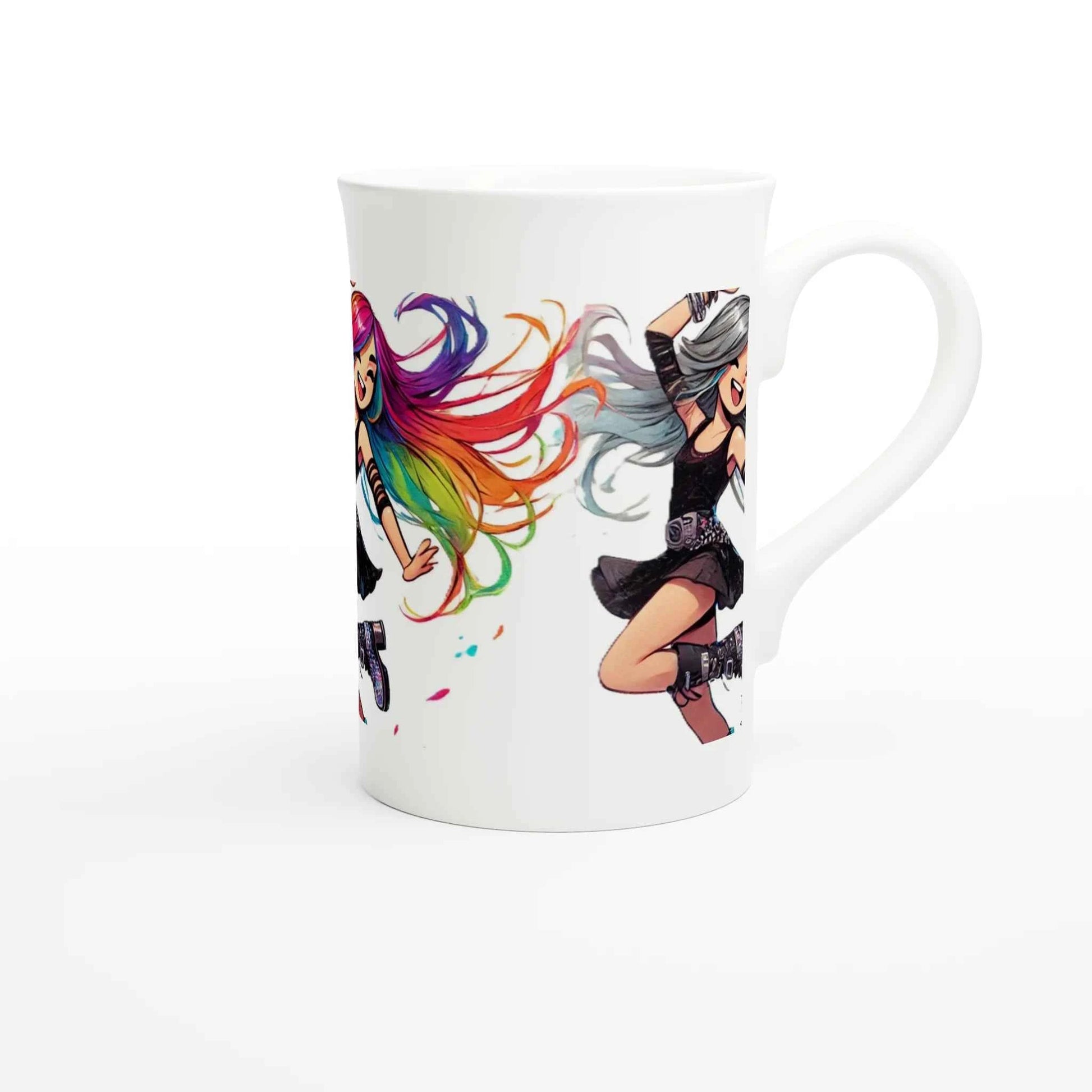 Baila cada mañana con esta Taza esbelta de porcelana blanca 10 oz