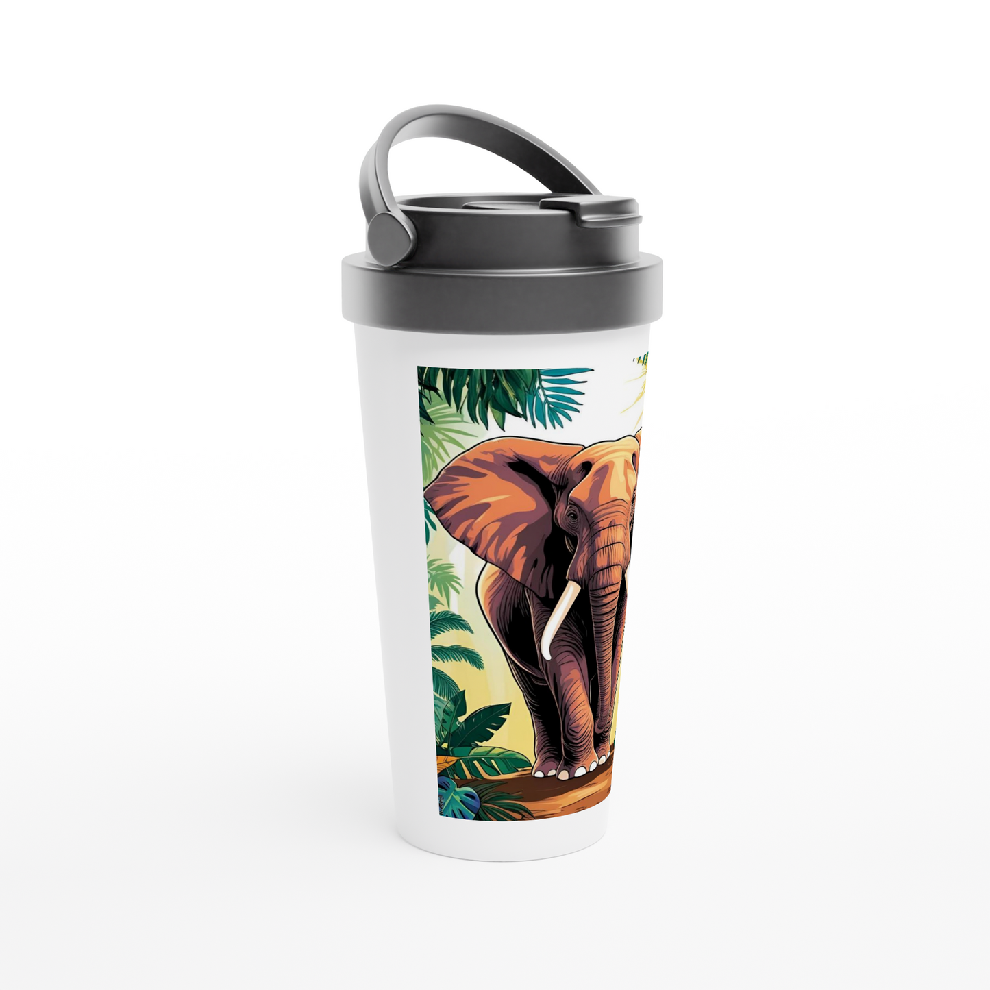 Taza de viaje de acero inoxidable - Elefante en la Jungla